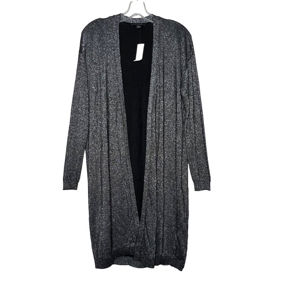 Ann Taylor Metallic Knit Open Front Cardigan Sweater Duster - Picture 1 of 12